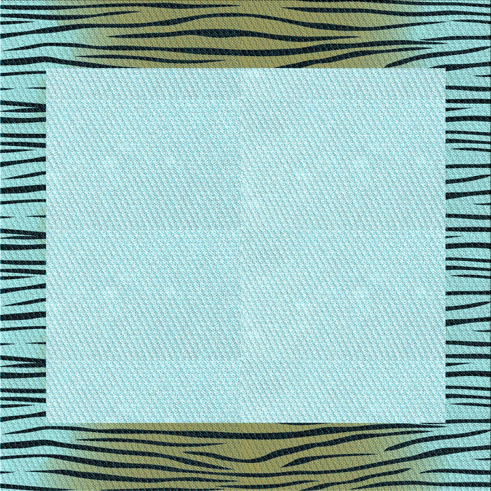 Round Patterned Sea Green Rug, pat1415lblu