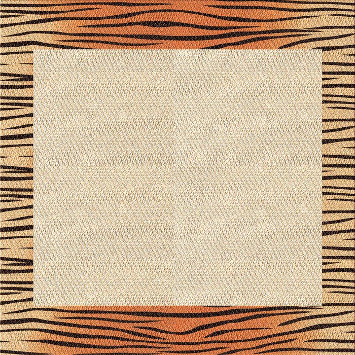 Round Patterned Golden Blonde Gold Rug, pat1415org