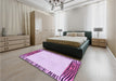 Patterned Orchid Purple Rug in a Bedroom, pat1415pur