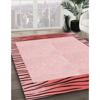 Patterned Light Red Pink Rug, pat1415rd