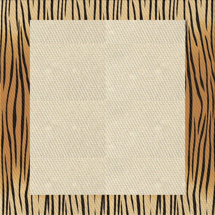 Round Patterned Golden Blonde Gold Rug, pat1416brn