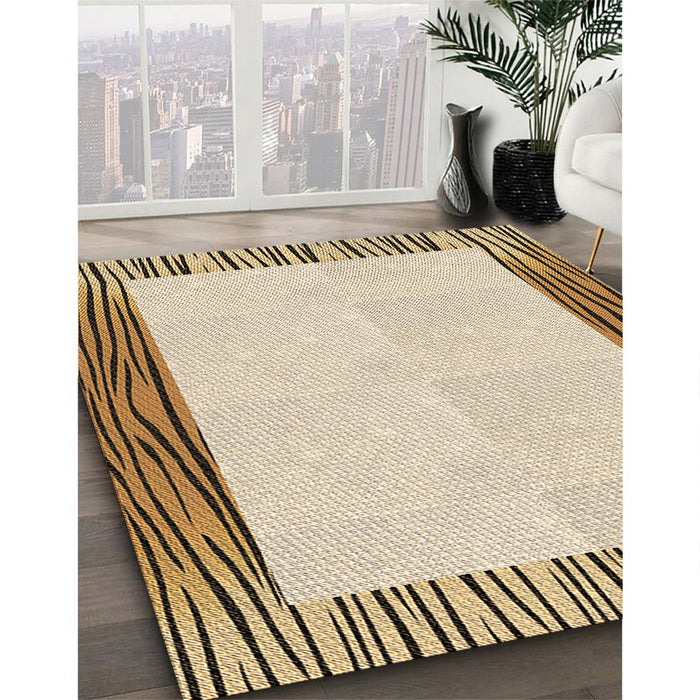 Machine Washable Transitional Golden Blonde Gold Rug in a Family Room, wshpat1416brn