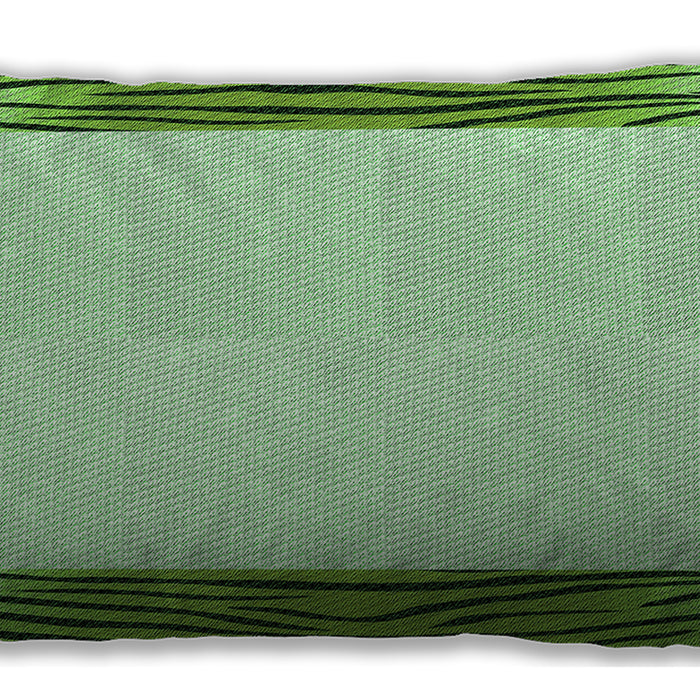 Patterned Rectangular Green Lumbar Throw Pillow, 13 inch by 19 inch, lbpat1416grn