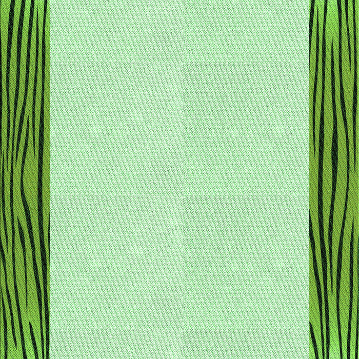 Machine Washable Transitional Green Rug, wshpat1416grn