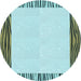 Square Patterned Sea Green Rug, pat1416lblu