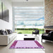 Square Patterned Orchid Purple Rug in a Living Room, pat1416pur