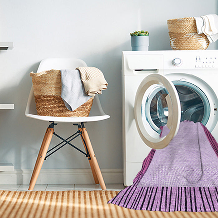 Machine Washable Transitional Orchid Purple Rug in a Washing Machine, wshpat1416pur