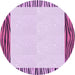 Square Machine Washable Transitional Orchid Purple Rug in a Living Room, wshpat1416pur