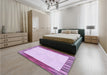 Patterned Orchid Purple Rug in a Bedroom, pat1416pur