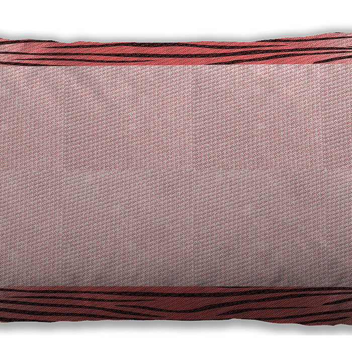 Patterned Rectangular Light Red Pink Lumbar Throw Pillow, 13 inch by 19 inch, lbpat1416rd