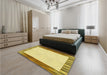 Patterned Dark Golden Brown Rug in a Bedroom, pat1416yw