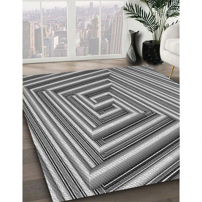 Machine Washable Transitional Cloud Gray Rug in a Family Room, wshpat1417gry