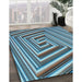 Machine Washable Transitional Diamond Blue Rug in a Family Room, wshpat1417lblu