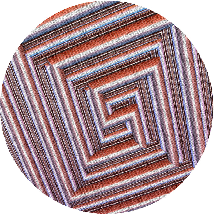 Square Machine Washable Transitional Brown Red Rug, wshpat1417