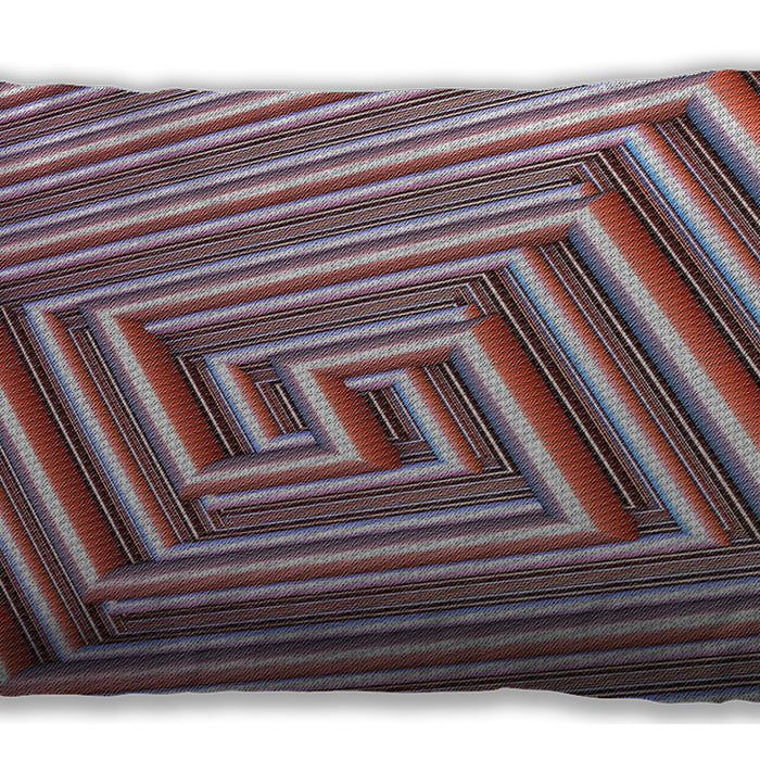 Patterned Rectangular Brown Red Lumbar Throw Pillow, 13 inch by 19 inch, lbpat1417
