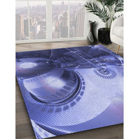 Patterned Purple Mimosa Purple Rug, pat1418blu