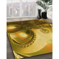 Patterned Yellow Rug, pat1418yw