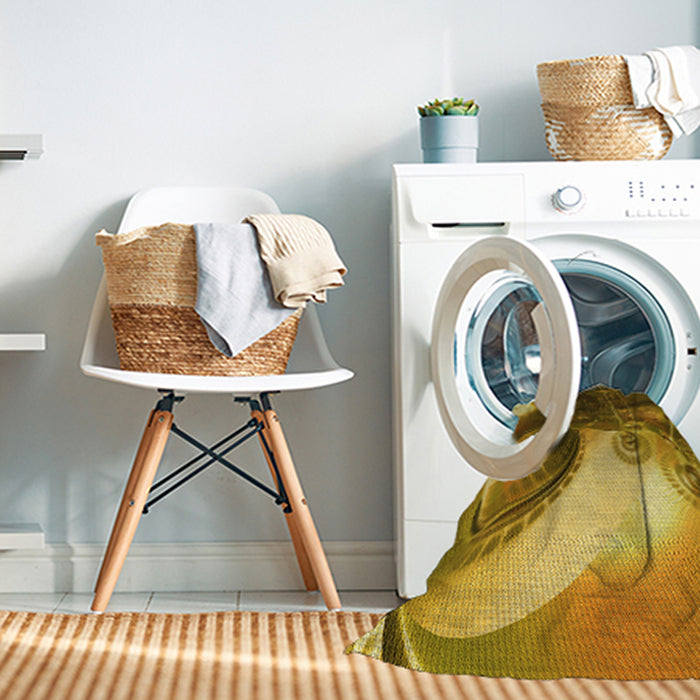 Machine Washable Transitional Yellow Rug in a Washing Machine, wshpat1418yw