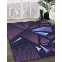 Patterned Deep Periwinkle Purple Rug, pat1419blu