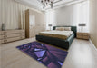 Patterned Deep Periwinkle Purple Rug in a Bedroom, pat1419blu