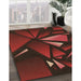 Patterned Dark Red Rug in Family Room, pat1419brn