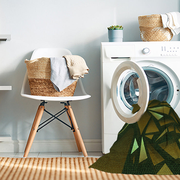 Machine Washable Transitional Midnight Gray Rug in a Washing Machine, wshpat1419grn