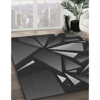 Patterned Midnight Gray Rug, pat1419gry