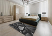 Patterned Midnight Gray Rug in a Bedroom, pat1419gry