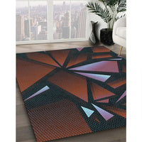 Patterned Carbon Gray Rug, pat1419lblu