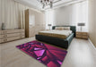 Patterned Dark Magenta Purple Rug in a Bedroom, pat1419pur