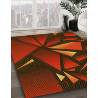 Patterned Mahogany Brown Rug, pat1419yw