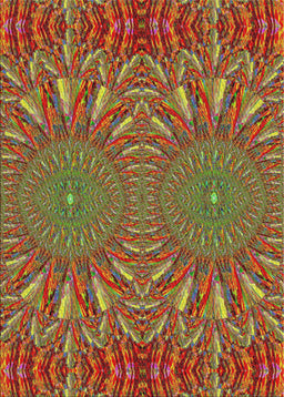 Patterned Copper Green Modern Rug, pat141