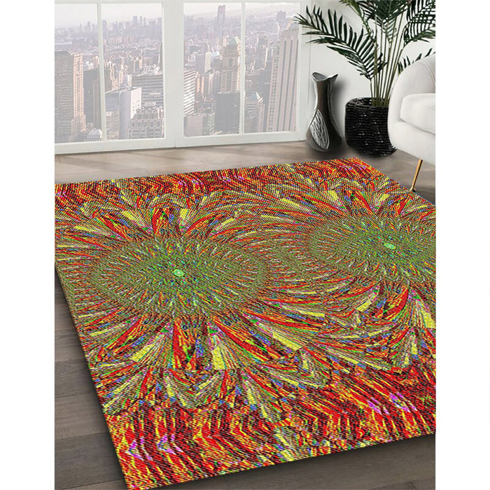 Machine Washable Transitional Brass Green Rug in a Family Room, wshpat141