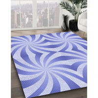 Patterned Light Slate Blue Rug, pat142blu