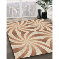 Patterned Deep Peach Orange Rug, pat142brn