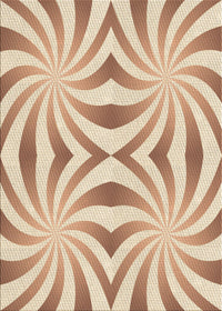 Machine Washable Transitional Deep Peach Orange Rug, wshpat142brn