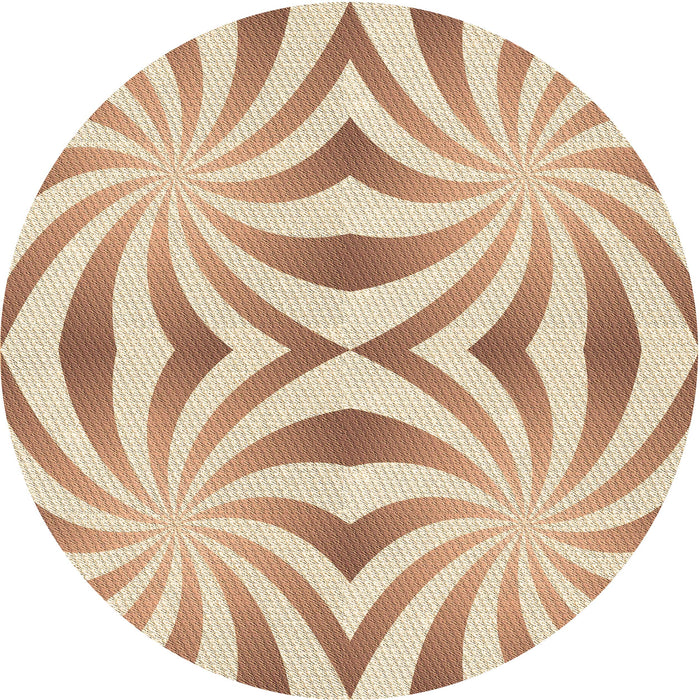 Square Patterned Deep Peach Orange Rug, pat142brn