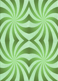 Machine Washable Transitional Light Green Rug, wshpat142grn