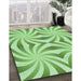 Patterned Light Green Rug in Family Room, pat142grn