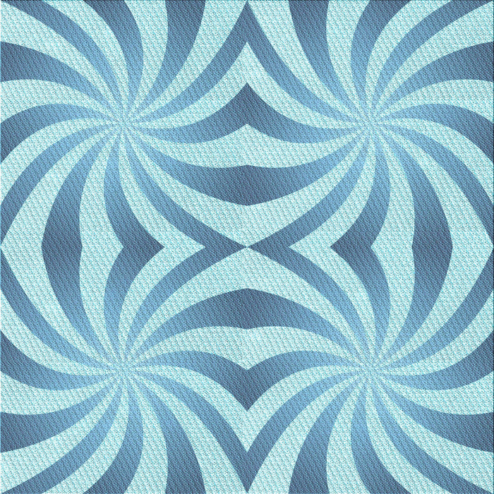 Round Patterned Blue Rug, pat142lblu