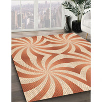 Patterned Bright Orange Rug, pat142org