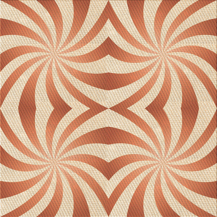 Round Machine Washable Transitional Bright Orange Rug, wshpat142org