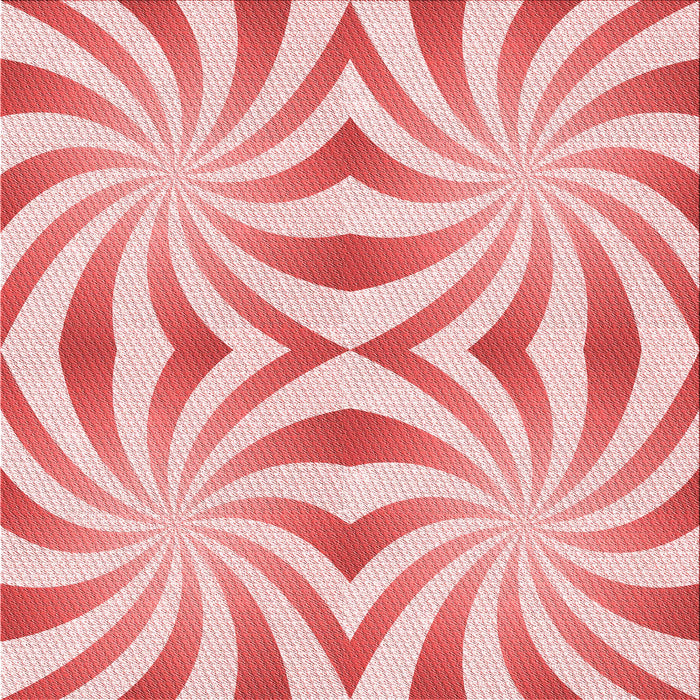 Round Patterned Deep Rose Pink Rug, pat142rd