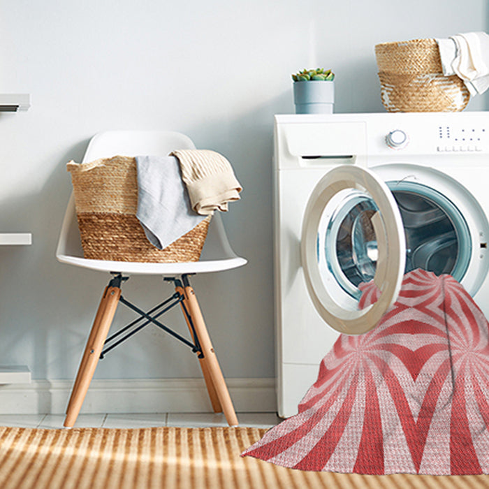 Machine Washable Transitional Deep Rose Pink Rug in a Washing Machine, wshpat142rd