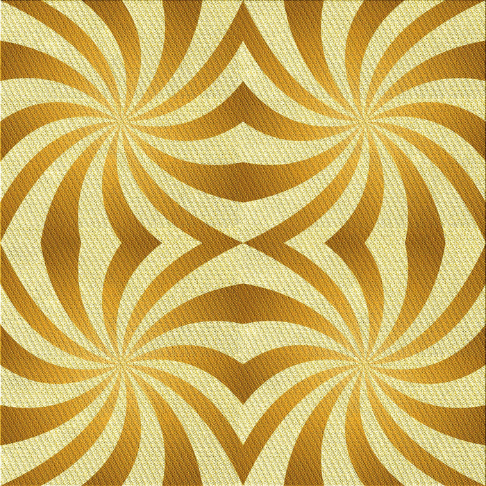 Round Patterned Dark Orange Rug, pat142yw