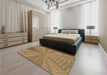 Patterned Light Brown Rug in a Bedroom, pat1420brn