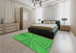 Patterned Lime Green Rug in a Bedroom, pat1420grn