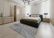 Patterned Gray Rug in a Bedroom, pat1420gry