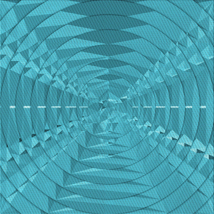 Round Patterned Bright Turquoise Blue Rug, pat1420lblu