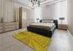 Patterned Dark Bisque Brown Rug in a Bedroom, pat1420yw